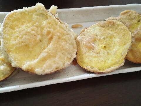 玉子不使用シナモン風味のホクホクさつま芋の天ぷら
